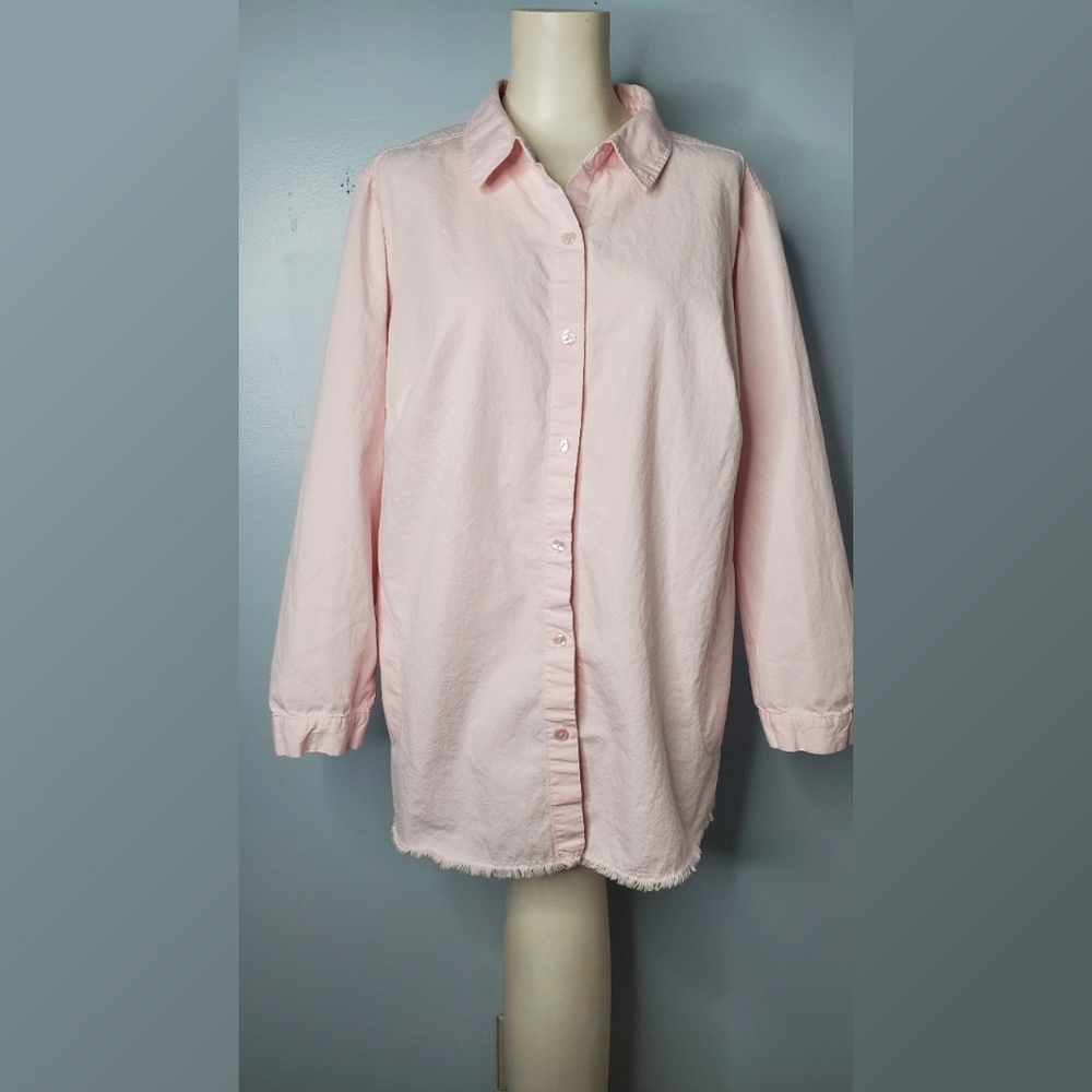 Joan Rivers Pastel Pink Button Down Shirt